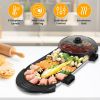 2 in 1 Electric Hot Pot with BBQ Grill Cooker 2200W Smokeless Non-Stick Korean BBQ Grill Shabu Shabu Hot Pot with Independent Temperature Control 5 Ge