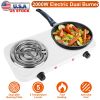 2000W Electric Double Burner Portable Coil Heating Hot Plate Stove Countertop RV Hotplate with Non Slip Rubber Feet 5 Temperature Adjustments
