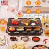 1300W Raclette Desktop Grill for 8People Non-Stick Reversible Electric Indoor Griddle with 8 Cheese Melt Pans Adjustable Temperature Dishwasher Safe K