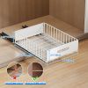 2 Pack Pull Out Cabinet Organizer, Slide Out Cabinet Drawers Peel and Stick Pull Out Drawers Heavy Duty Pull Out Shelf for Kitchen, Cupboard, Pantry