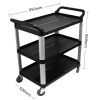 SOGA 2X 3 Tier Food Trolley Food Waste Cart Food Utility Mechanic Kitchen Large