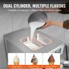 VEVOR Commercial Ice Cream Machine, 21 QT/H Yield, 1800W 3-Flavor Countertop Soft Serve Ice Cream Maker, 2 x 4L Hopper 2 x 1.8L Cylinder