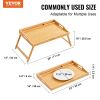VEVOR Bed Tray Table with Foldable Legs & Media Slot, Bamboo Breakfast Tray for Sofa, Bed, Eating, Snacking, and Working