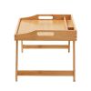 VEVOR Bed Tray Table with Foldable Legs & Media Slot, Bamboo Breakfast Tray for Sofa, Bed, Eating, Snacking, and Working