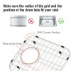 VEVOR Sink Protector Grid 2PCS, 13.3"x11.6" Stainless Steel Sink Grates, Rear Drain Sink Grates with R50 Corner Radius, Large Sink Bottom Grids
