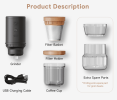 Multi-function coffee bean grinder coffee grinding car coffee grinding extraction 25 cups coffee bean capacity 130g 3300mAh no segment fine-tuning por