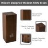 CHUSHIJI Knife Sets for Kitchen with Block and Sharpener 7-Pieces Premium Stainless Steel Kitchen Knife Sets with Block - Hard Wood Brown Knife Block