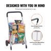 Folding Shopping Cart Grocery Utility Cart with Rolling Swivel Wheels