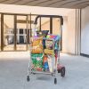 Folding Shopping Cart Grocery Utility Cart with Rolling Swivel Wheels