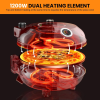 PSP005Cr Double Temperature Control Red Pizza Machine 1200W Portable Pizza Machine 12 inch Electric pizza oven 450¬∞C